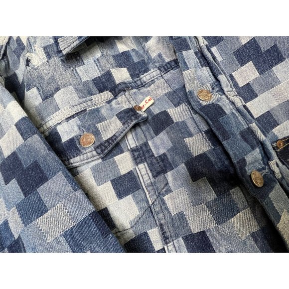 Dr. Collectors 2020 Jacquard Denim Patched Jacket Size XS Y2K - Picture 5 of 8